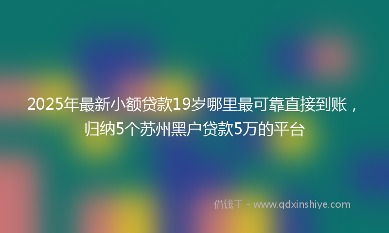 2025年最新小额贷款19岁哪里最可靠直接到账，归纳5个苏州黑户贷款5万的平台