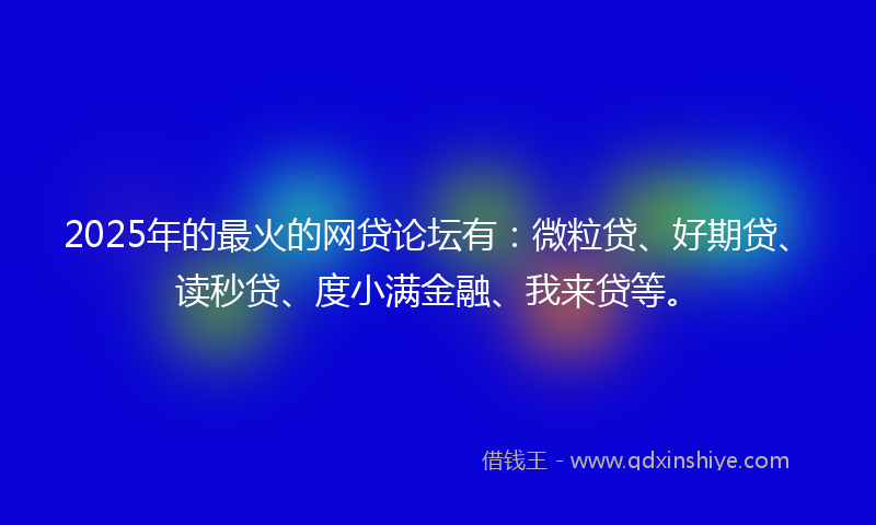 2025年的最火的网贷论坛有：微粒贷、好期贷、读秒贷、度小满金融、我来贷等。