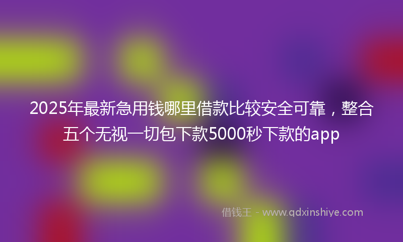 2025年最新急用钱哪里借款比较安全可靠，整合五个无视一切包下款5000秒下款的app