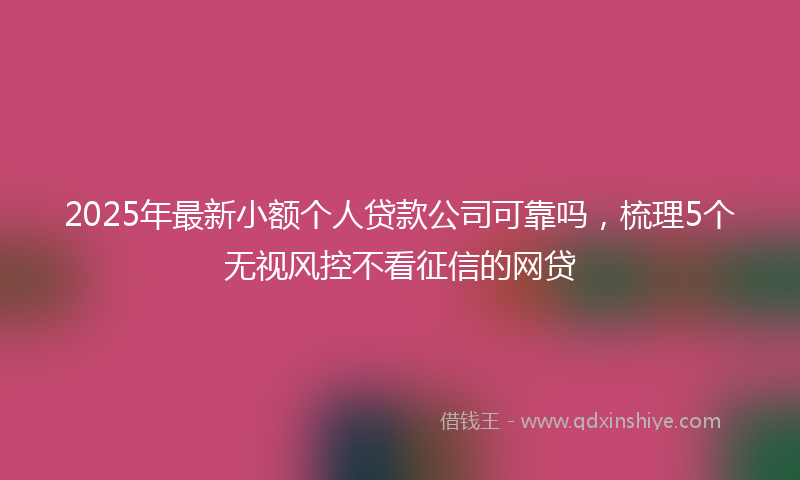 2025年最新小额个人贷款公司可靠吗，梳理5个无视风控不看征信的网贷
