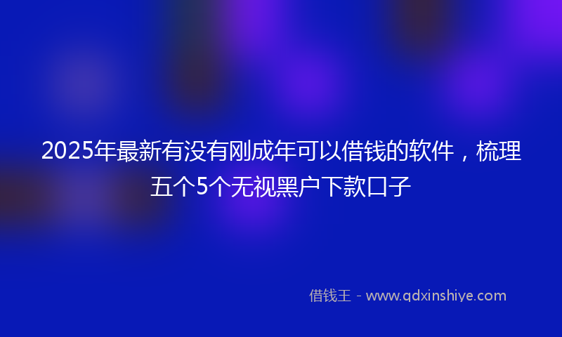 2025年最新有没有刚成年可以借钱的软件，梳理五个5个无视黑户下款口子