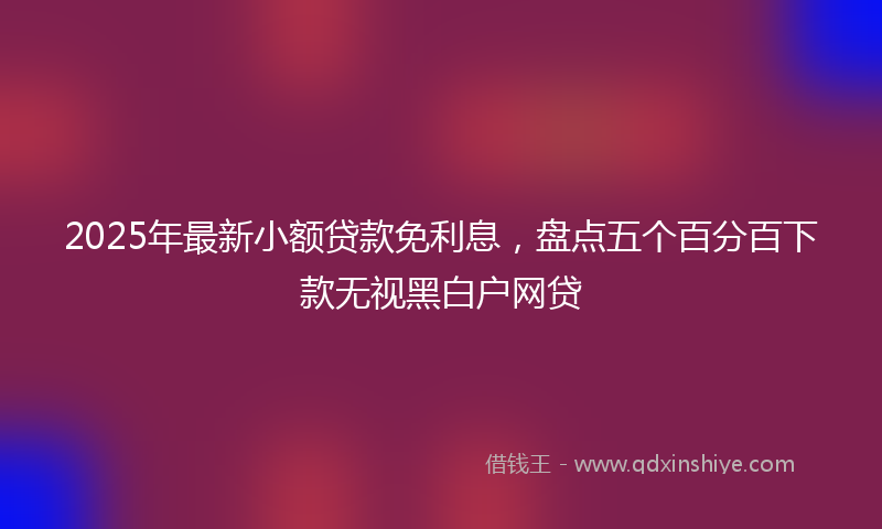 2025年最新小额贷款免利息，盘点五个百分百下款无视黑白户网贷