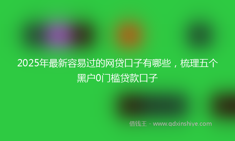 2025年最新容易过的网贷口子有哪些，梳理五个黑户0门槛贷款口子