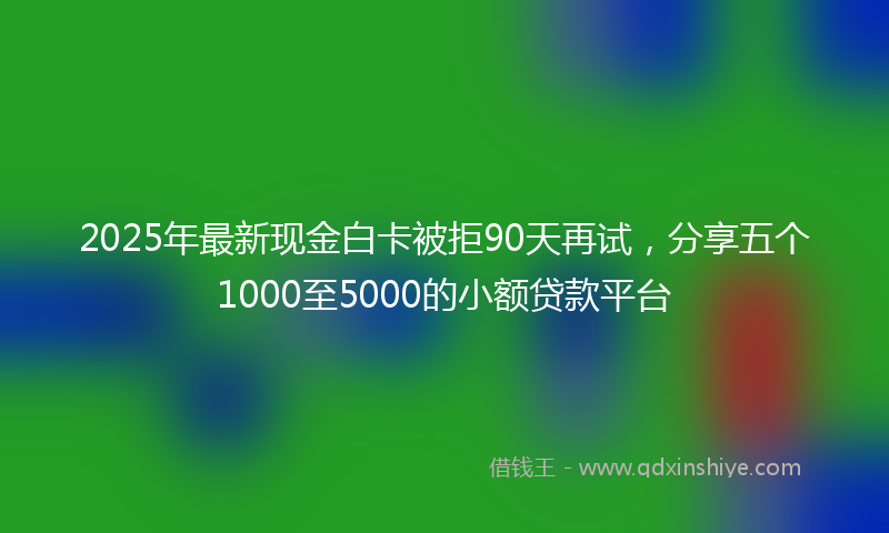 2025年最新现金白卡被拒90天再试，分享五个1000至5000的小额贷款平台