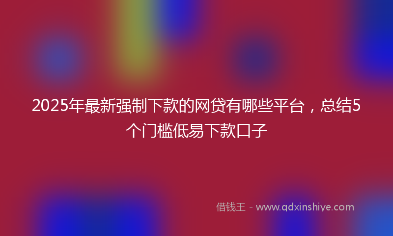 2025年最新强制下款的网贷有哪些平台，总结5个门槛低易下款口子
