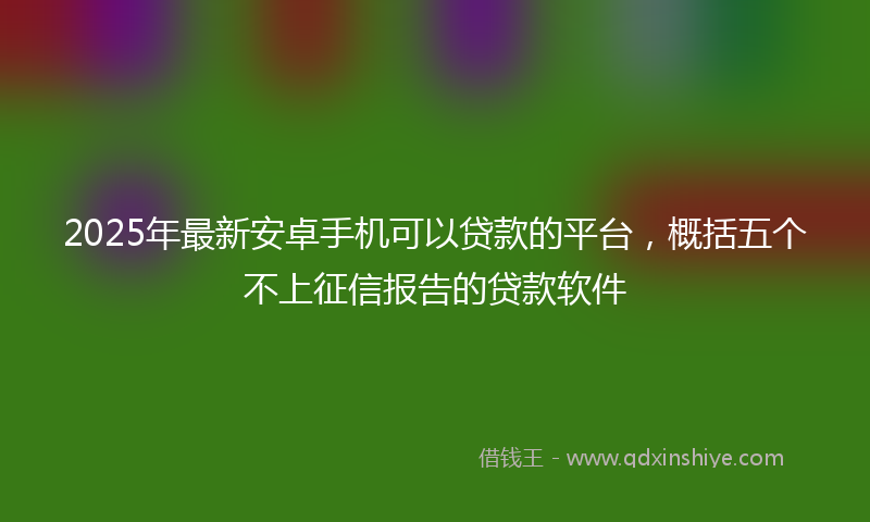 2025年最新安卓手机可以贷款的平台，概括五个不上征信报告的贷款软件