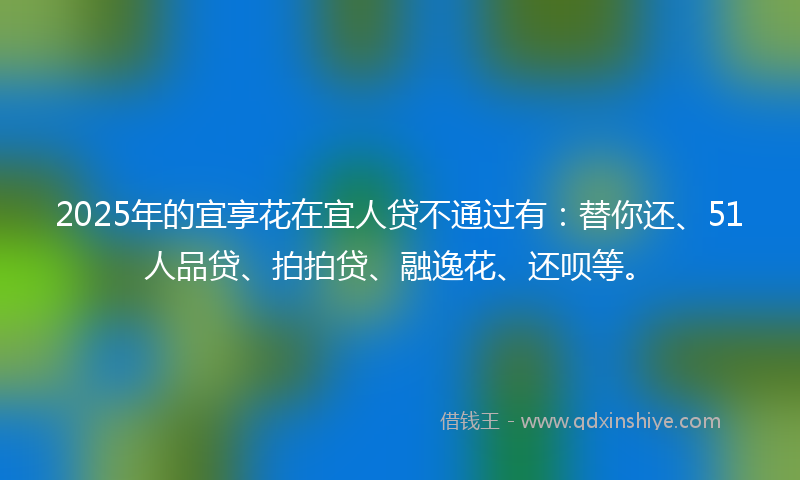 2025年的宜享花在宜人贷不通过有：替你还、51人品贷、拍拍贷、融逸花、还呗等。