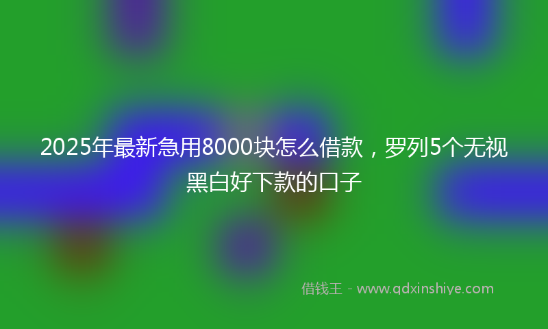2025年最新急用8000块怎么借款，罗列5个无视黑白好下款的口子