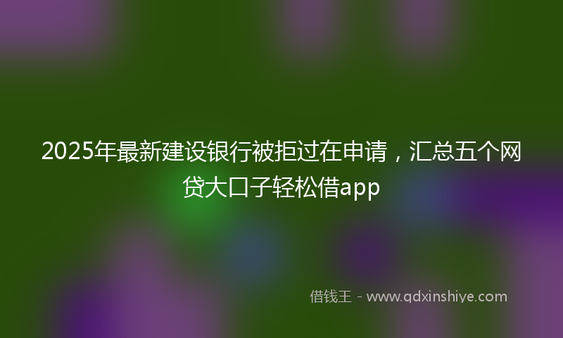 2025年最新建设银行被拒过在申请，汇总五个网贷大口子轻松借app