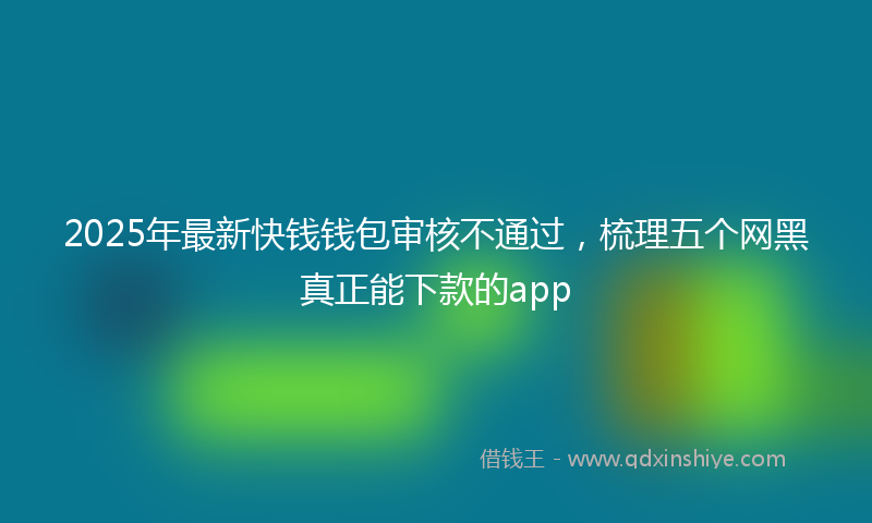 2025年最新快钱钱包审核不通过，梳理五个网黑真正能下款的app
