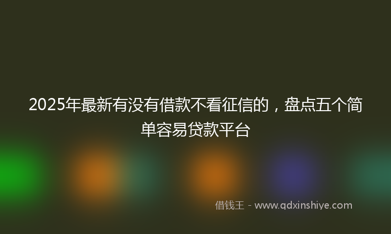 2025年最新有没有借款不看征信的，盘点五个简单容易贷款平台