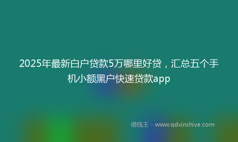 2025年最新白户贷款5万哪里好贷，汇总五个手机小额黑户快速贷款app