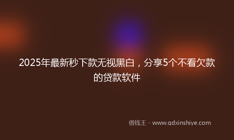2025年最新秒下款无视黑白，分享5个不看欠款的贷款软件