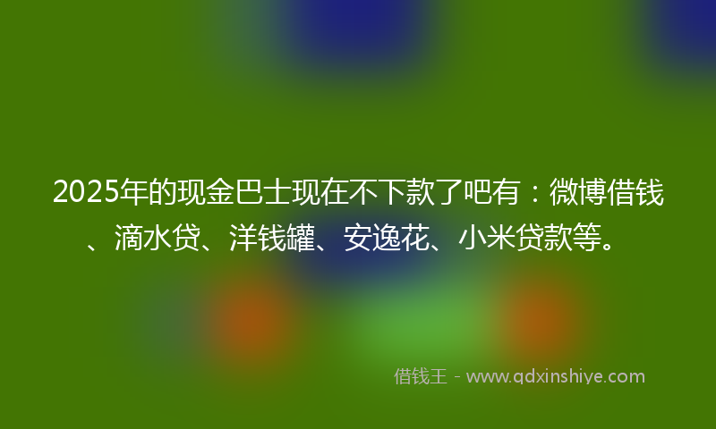 2025年的现金巴士现在不下款了吧有：微博借钱、滴水贷、洋钱罐、安逸花、小米贷款等。