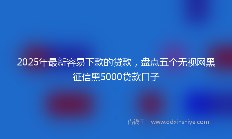 2025年最新容易下款的贷款，盘点五个无视网黑征信黑5000贷款口子