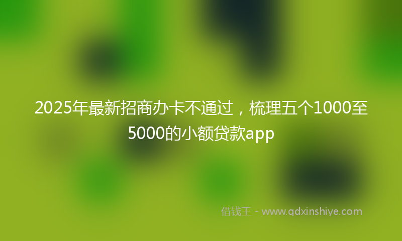 2025年最新招商办卡不通过，梳理五个1000至5000的小额贷款app