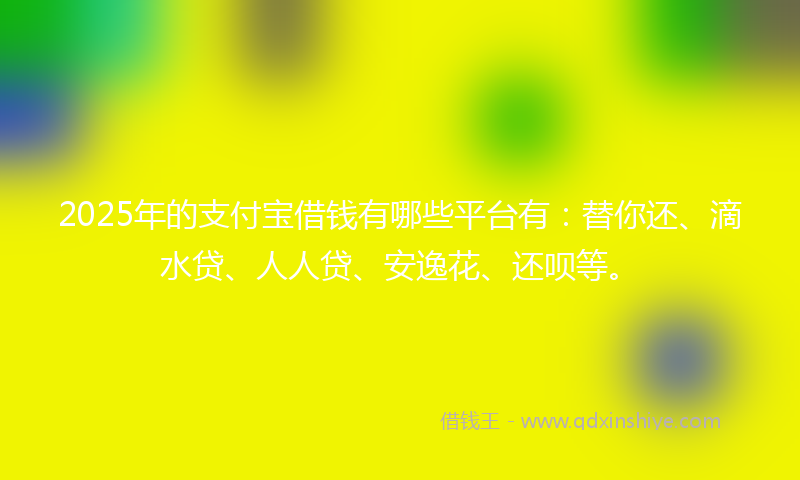 2025年的支付宝借钱有哪些平台有：替你还、滴水贷、人人贷、安逸花、还呗等。