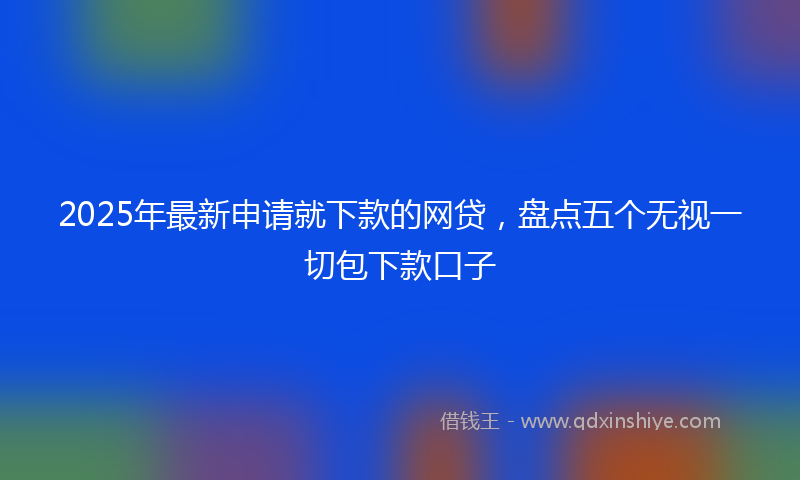 2025年最新申请就下款的网贷，盘点五个无视一切包下款口子