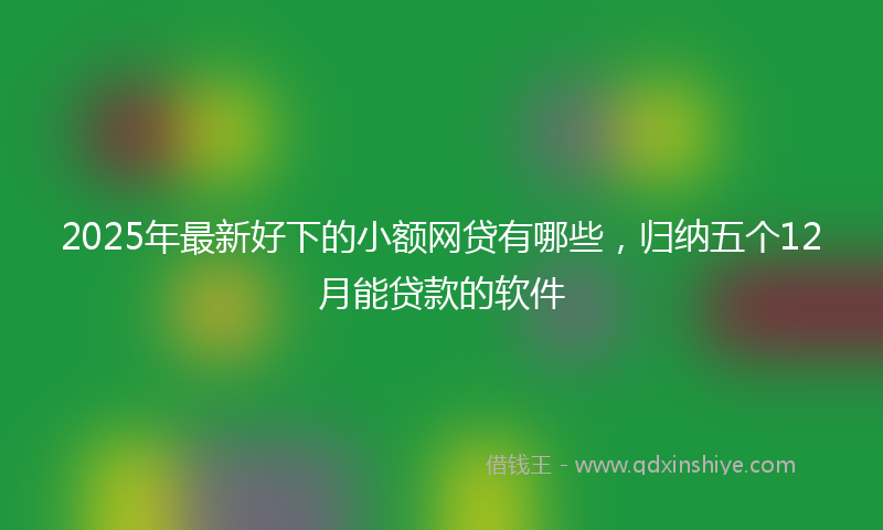 2025年最新好下的小额网贷有哪些，归纳五个12月能贷款的软件
