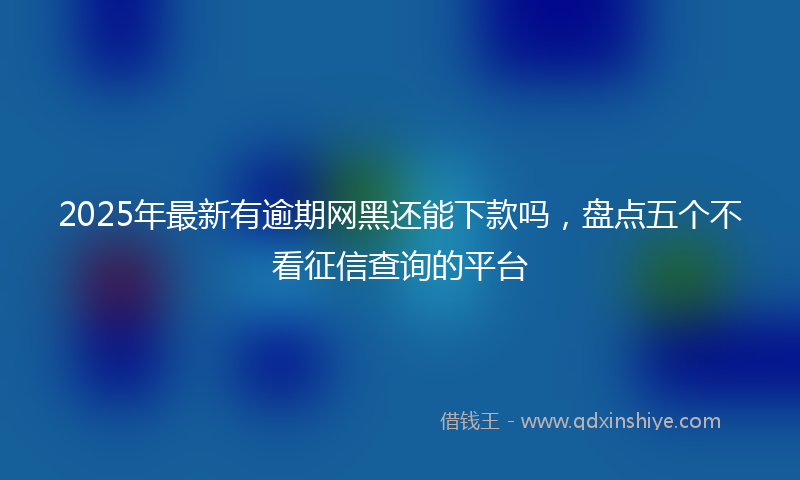 2025年最新有逾期网黑还能下款吗，盘点五个不看征信查询的平台