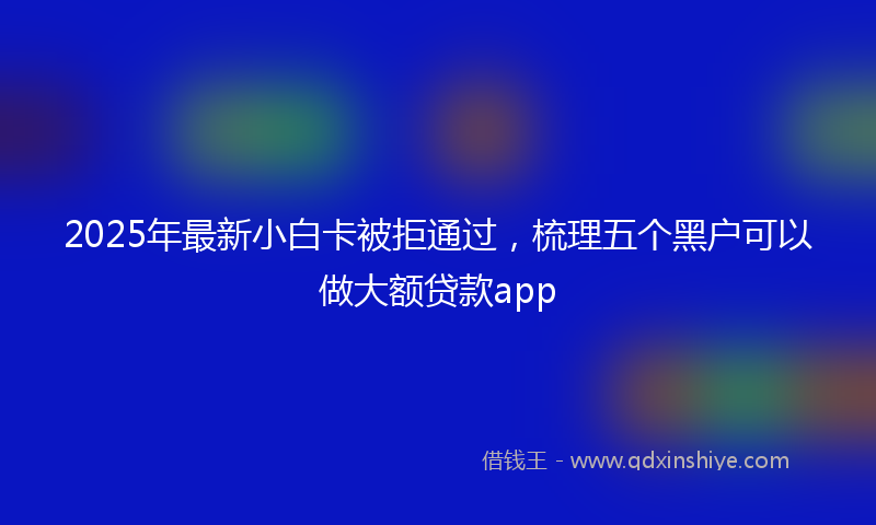 2025年最新小白卡被拒通过，梳理五个黑户可以做大额贷款app