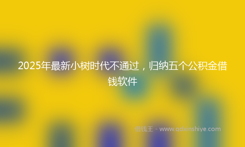 2025年最新小树时代不通过，归纳五个公积金借钱软件