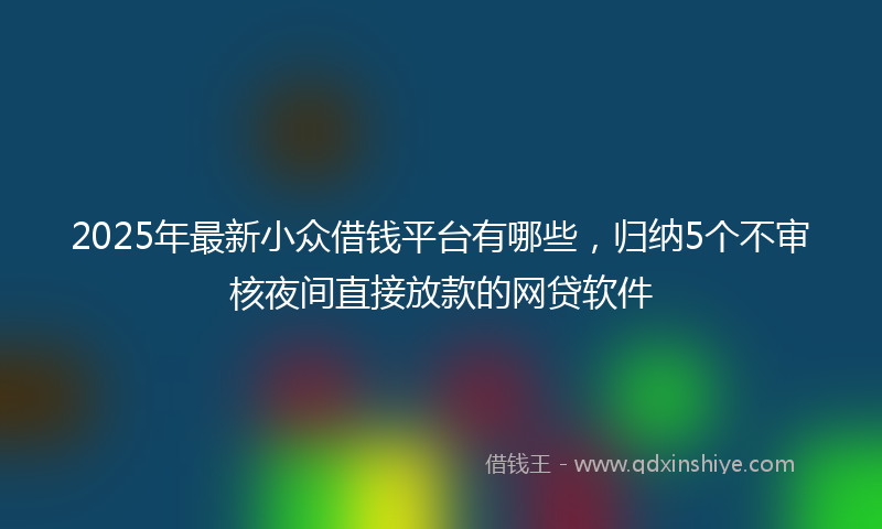 2025年最新小众借钱平台有哪些，归纳5个不审核夜间直接放款的网贷软件