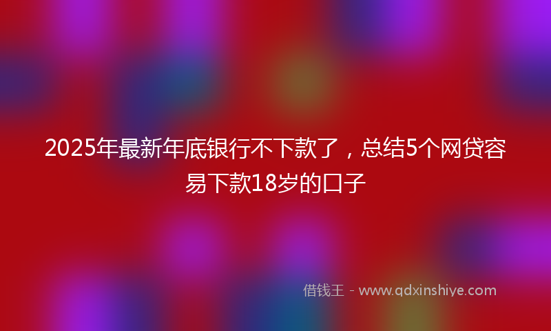 2025年最新年底银行不下款了，总结5个网贷容易下款18岁的口子