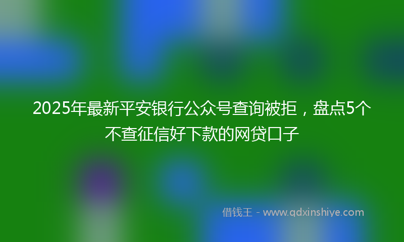 2025年最新平安银行公众号查询被拒，盘点5个不查征信好下款的网贷口子