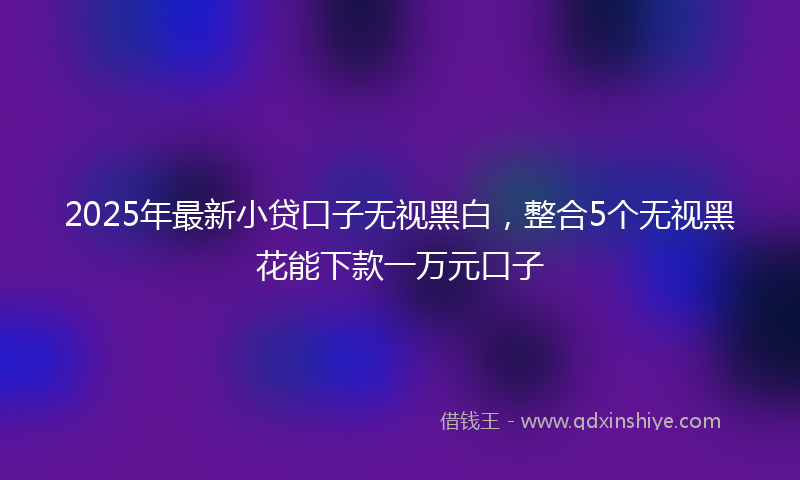 2025年最新小贷口子无视黑白，整合5个无视黑花能下款一万元口子