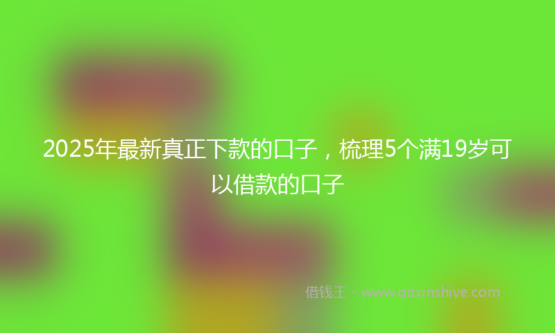 2025年最新真正下款的口子，梳理5个满19岁可以借款的口子