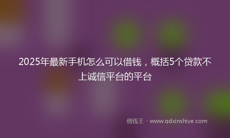 2025年最新手机怎么可以借钱，概括5个贷款不上诚信平台的平台