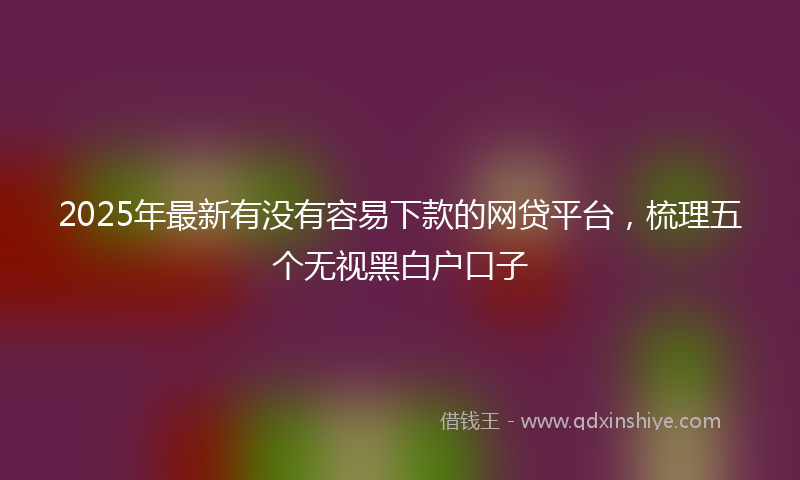 2025年最新有没有容易下款的网贷平台，梳理五个无视黑白户口子