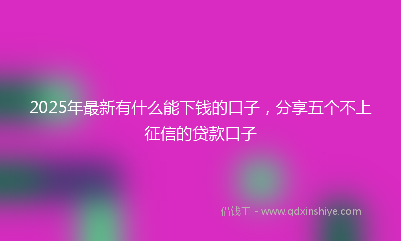 2025年最新有什么能下钱的口子，分享五个不上征信的贷款口子