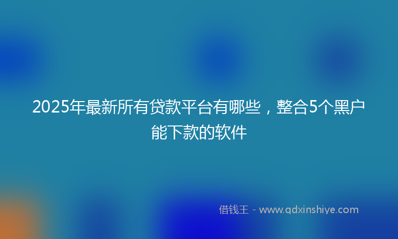 2025年最新所有贷款平台有哪些，整合5个黑户能下款的软件