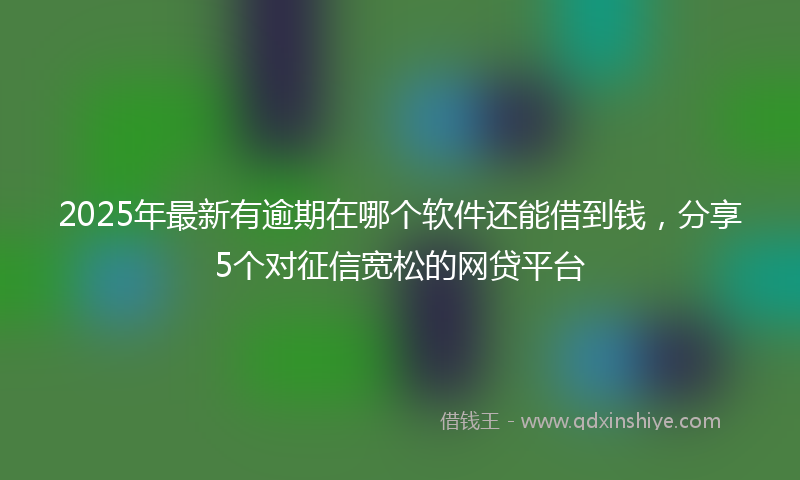 2025年最新有逾期在哪个软件还能借到钱，分享5个对征信宽松的网贷平台