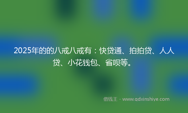2025年的的八戒八戒有：快贷通、拍拍贷、人人贷、小花钱包、省呗等。