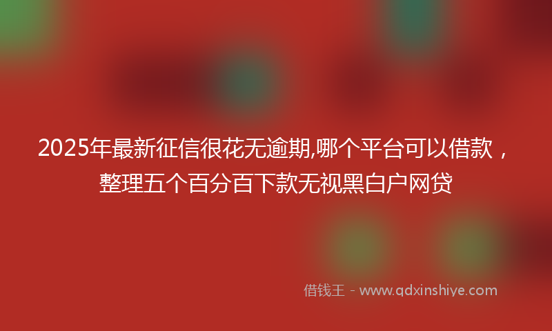 2025年最新征信很花无逾期,哪个平台可以借款，整理五个百分百下款无视黑白户网贷