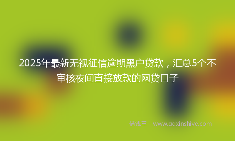 2025年最新无视征信逾期黑户贷款，汇总5个不审核夜间直接放款的网贷口子
