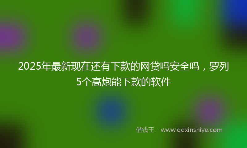 2025年最新现在还有下款的网贷吗安全吗，罗列5个高炮能下款的软件