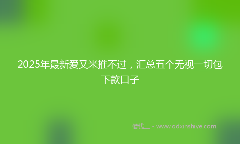 2025年最新爱又米推不过，汇总五个无视一切包下款口子