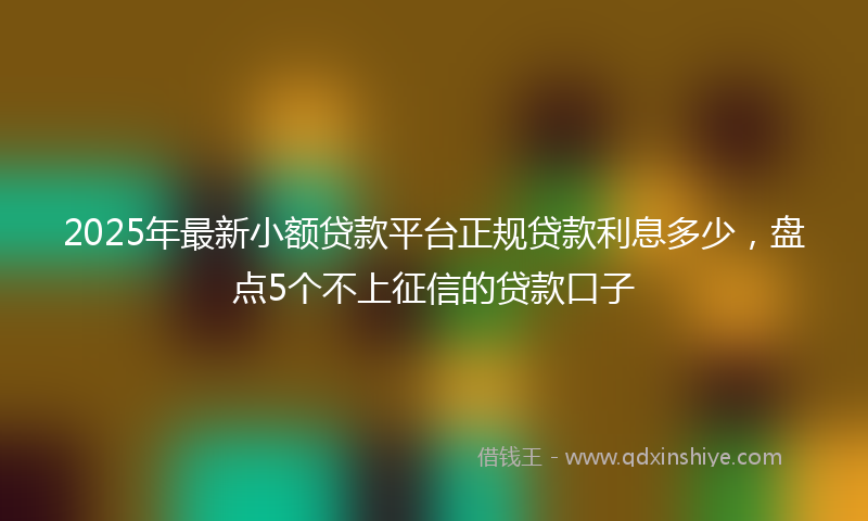 2025年最新小额贷款平台正规贷款利息多少，盘点5个不上征信的贷款口子