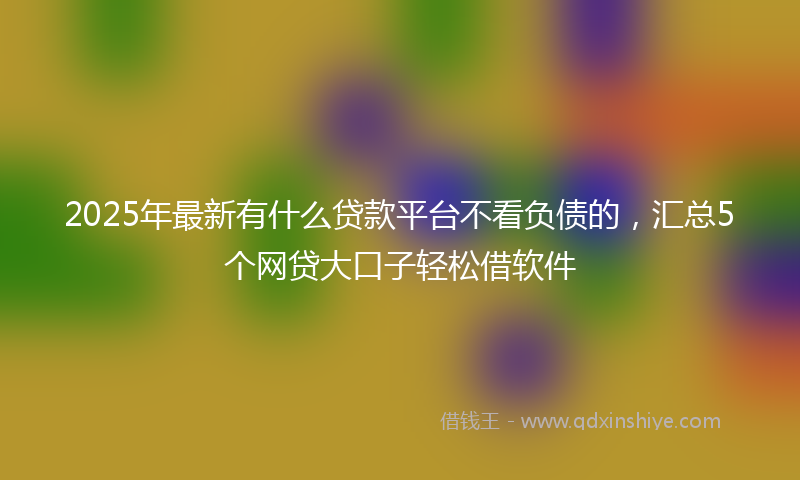 2025年最新有什么贷款平台不看负债的，汇总5个网贷大口子轻松借软件