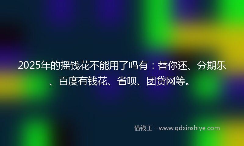 2025年的摇钱花不能用了吗有：替你还、分期乐、百度有钱花、省呗、团贷网等。