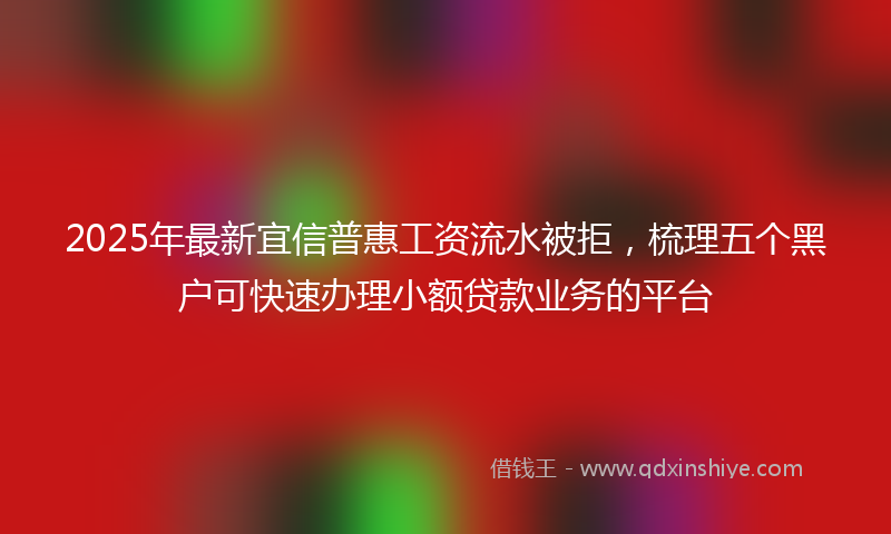 2025年最新宜信普惠工资流水被拒，梳理五个黑户可快速办理小额贷款业务的平台