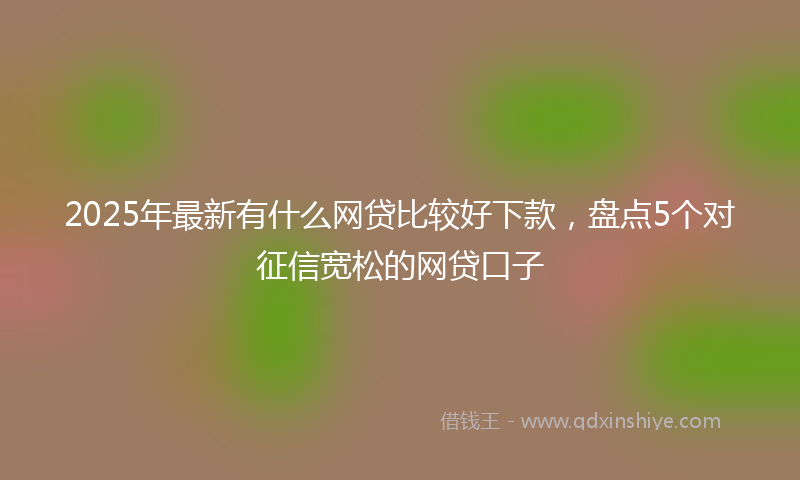 2025年最新有什么网贷比较好下款，盘点5个对征信宽松的网贷口子