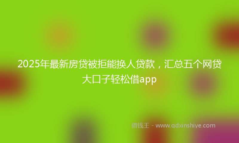 2025年最新房贷被拒能换人贷款，汇总五个网贷大口子轻松借app