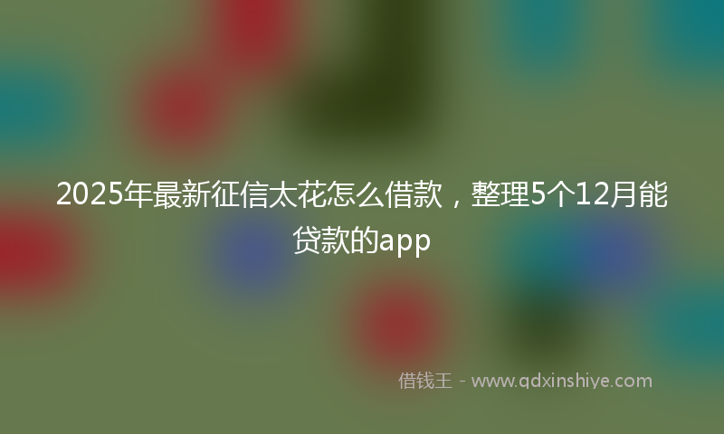 2025年最新征信太花怎么借款，整理5个12月能贷款的app