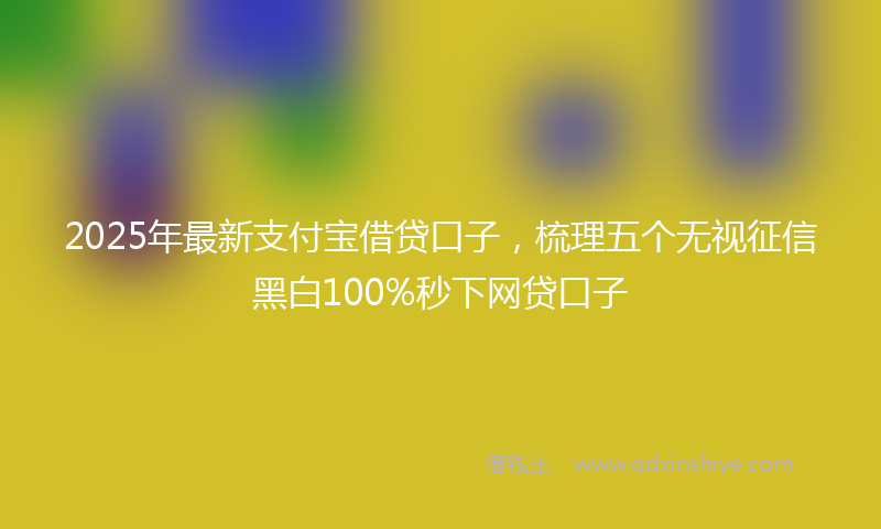 2025年最新支付宝借贷口子，梳理五个无视征信黑白100%秒下网贷口子