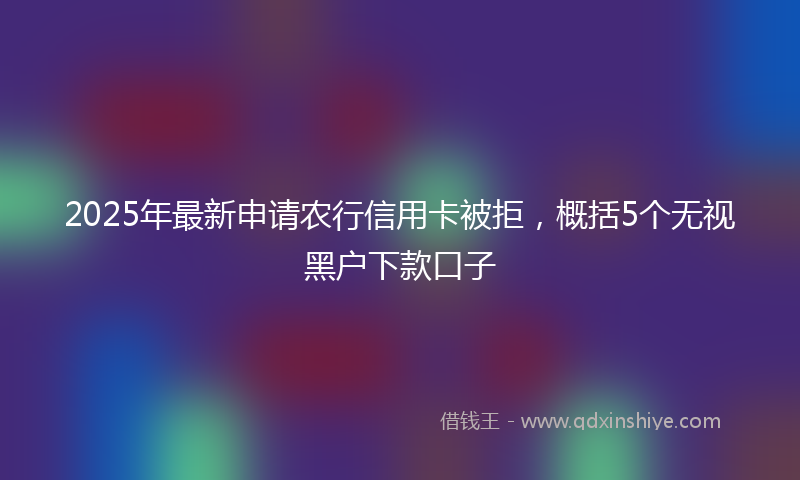 2025年最新申请农行信用卡被拒，概括5个无视黑户下款口子